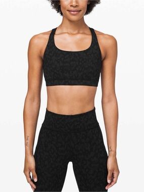 Lululemon Energy Bra Sz 6 In Formation Camo Deep Coal Multi